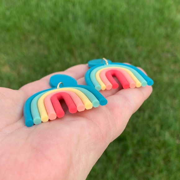 Ronnie Rainbow Earrings Teal - Picture 3 of 4